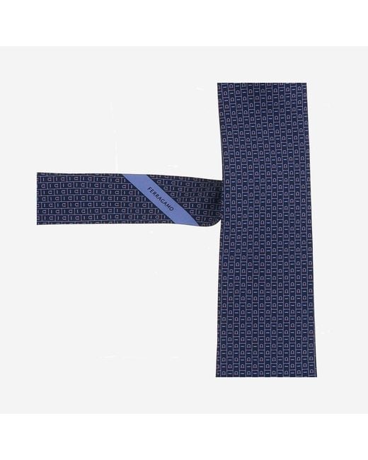 Ferragamo Blue Silk Tie Ties & Bow for men