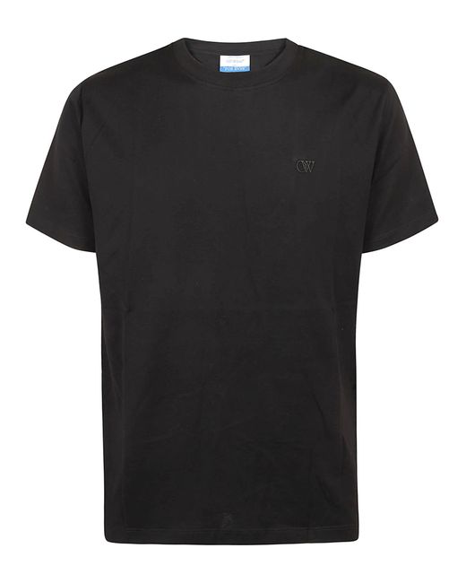 Off-White c/o Virgil Abloh Black Ow Emb Slim S/S Tee for men