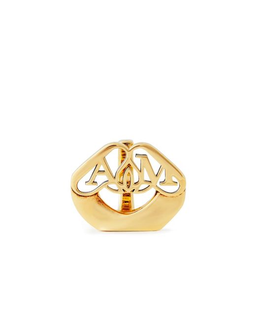 McQueen Metallic Seal Logo Ring Accessories Jewelry