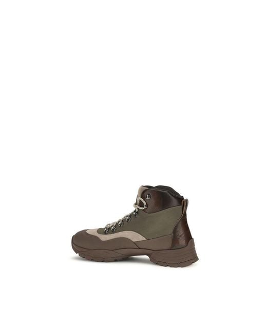 Brunello Cucinelli Brown Nylon Lace-Up Boots for men