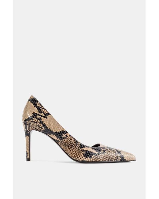 Khaite White Jett Dorsay 85 Python-Print Leather Pumps