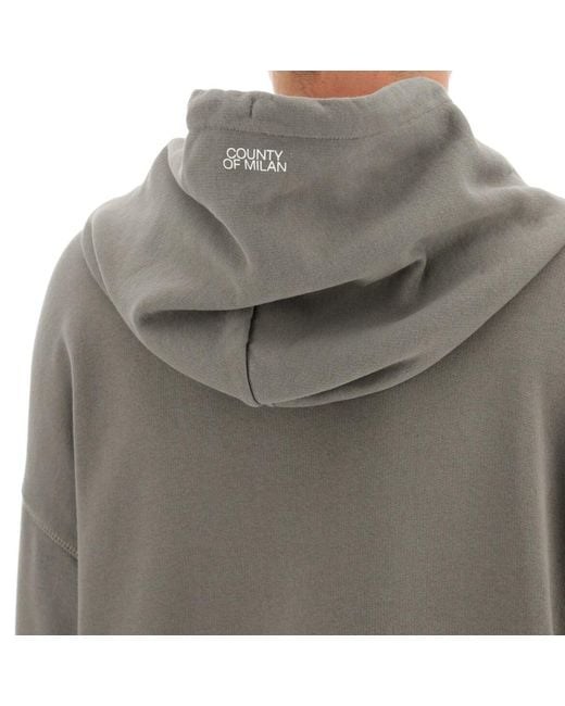Marcelo Burlon Gray Marcelo Burlon Oversize Hooded Sweatshirt for men