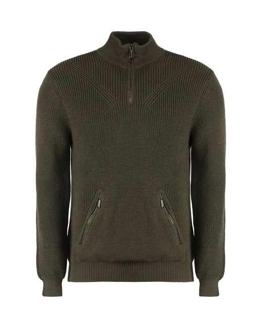 Moorer Green Cloud Turtleneck Wool Pullover for men