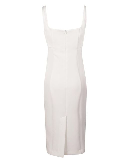 Versace White Cady Bistretch Rear Zip Dress
