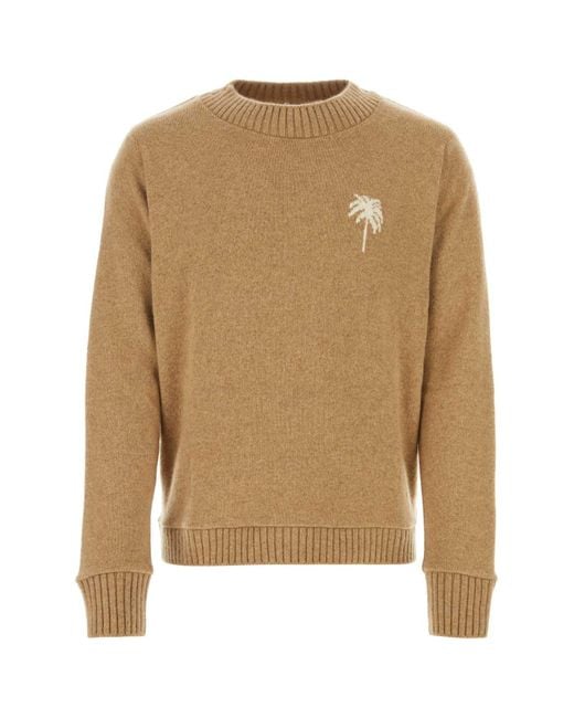 The Elder Statesman Natural Biscuit Cashmere Sweater for men