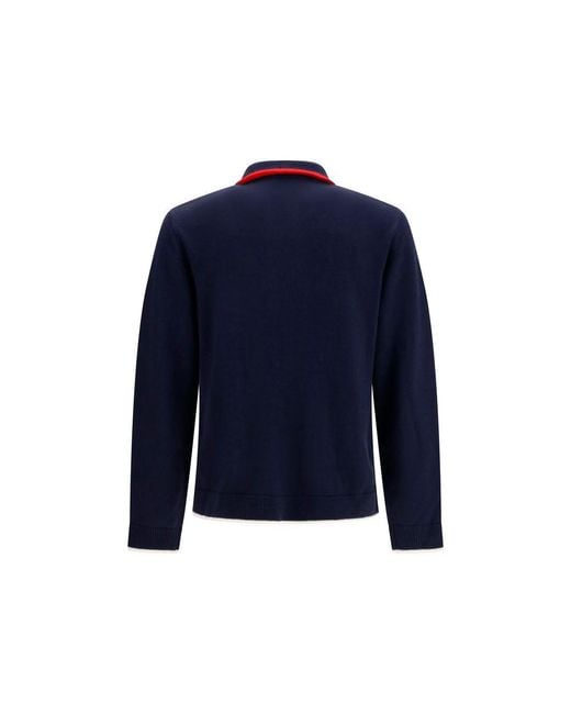 Casablanca Blue Wool Oves Aries Full-Length Jacket Clothing for men