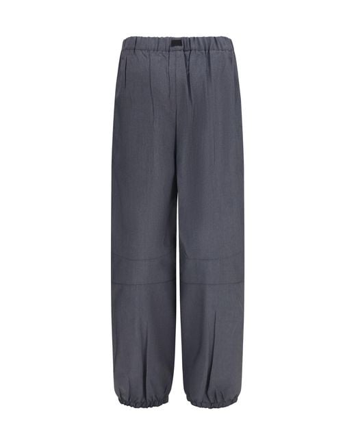 Prada Gray Wool And Mohair Pants