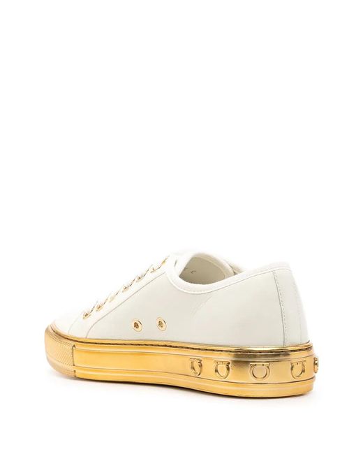 Ferragamo Natural Tully Gancini-sole Sneakers