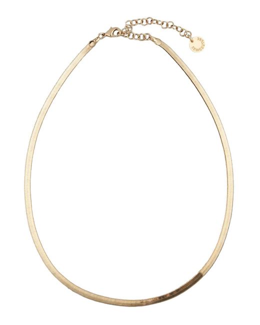 Semicouture White Silvye Metallic Necklace With Flat Design And Rear Claw-Clasp Closure