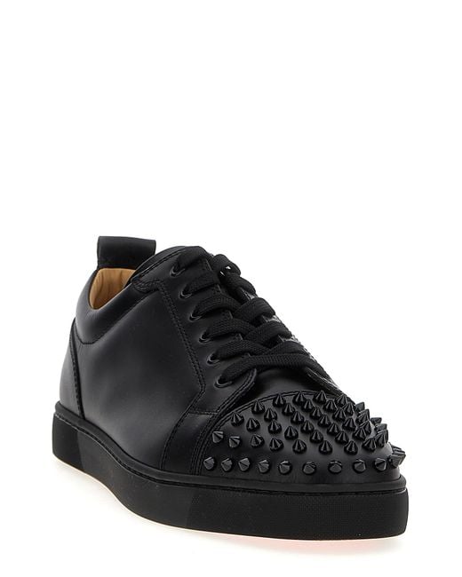 Christian Louboutin Black Calfskin Low Top Sneakers for men