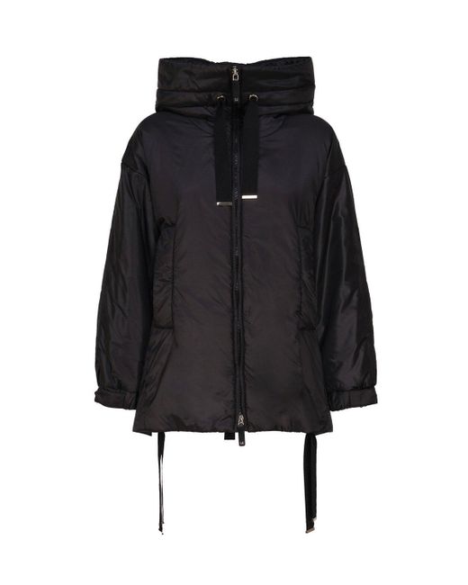 Max Mara The Cube Drawstring Hooded Jacket in Black Lyst