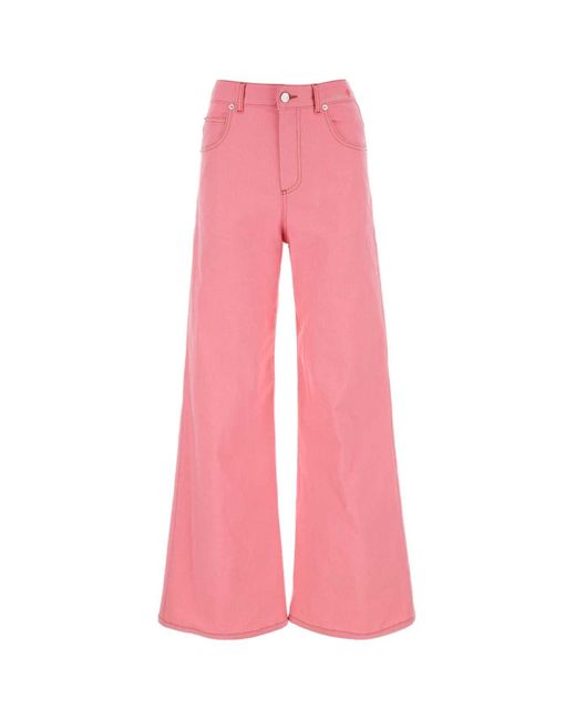 Marni Pink Stretch Denim Wide-Leg Jeans
