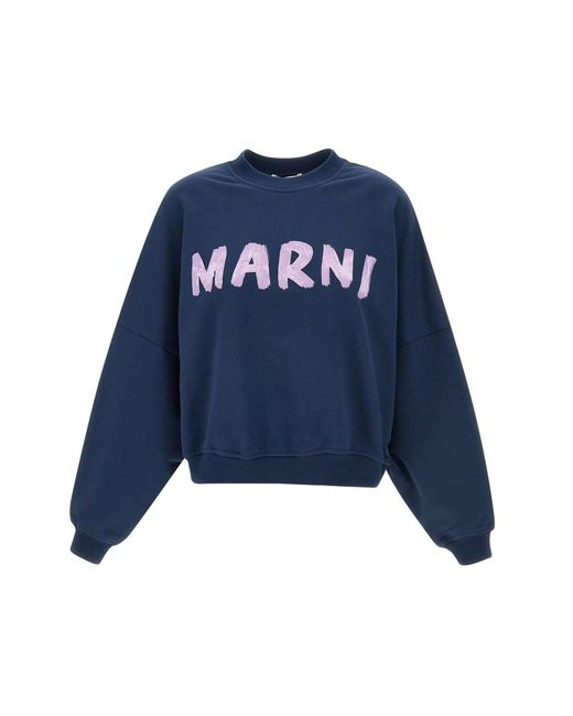 Marni Blue Organic Cotton Sweatshirt