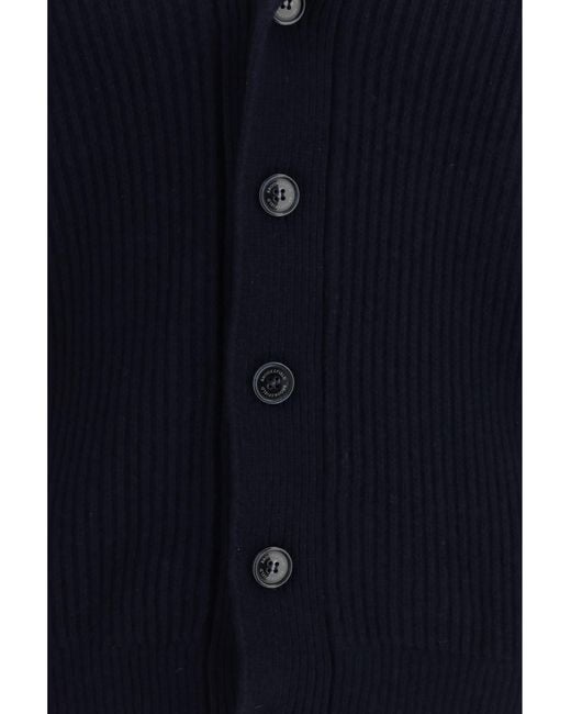 Brooksfield Blue Virgin Wool Shawl Collar Cardigan Fleece Ovis Aries for men