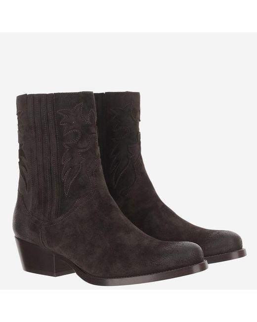 Sartore Brown Ankle Boots Suede Leather