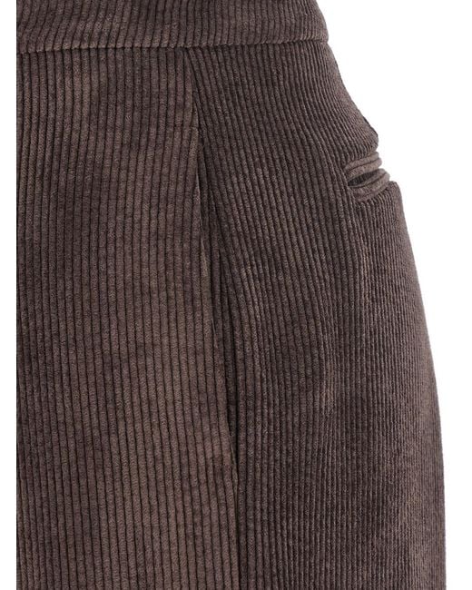 Le Plain Brown Pants With Belt Loops