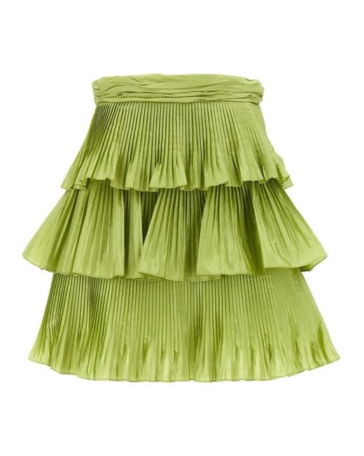 Valentino Garavani Green Skirt Velentino Taffetà Silk