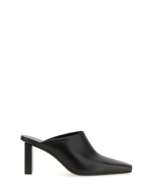 Courreges Black Mule Sleek Goat Leather