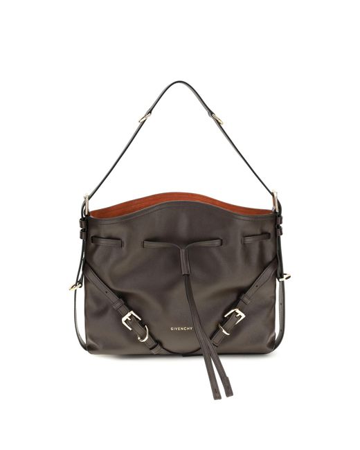 Givenchy Black Bucket Handbag Voyou Glossy Leather Calf Bags
