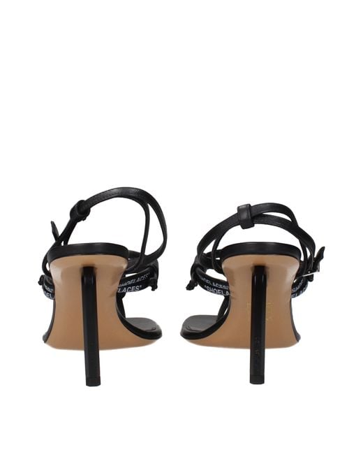 Off-White c/o Virgil Abloh Black Off Leather Flip Flops