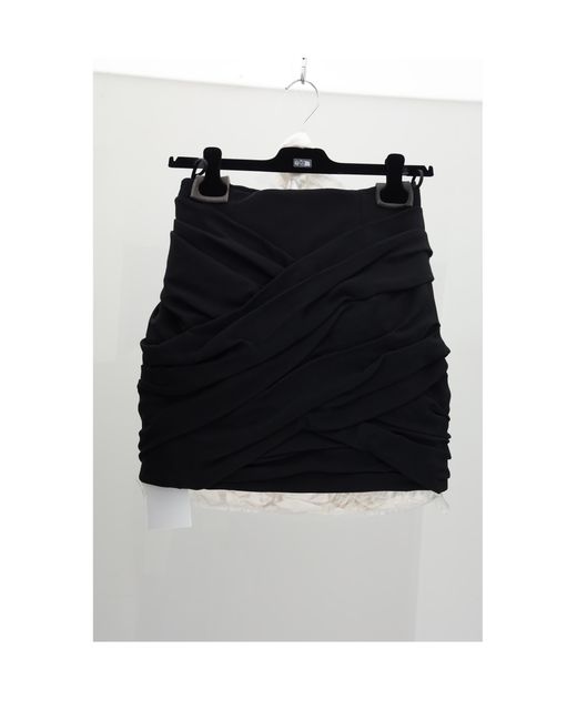 Céline Black Mini Skirt Draped Viscose