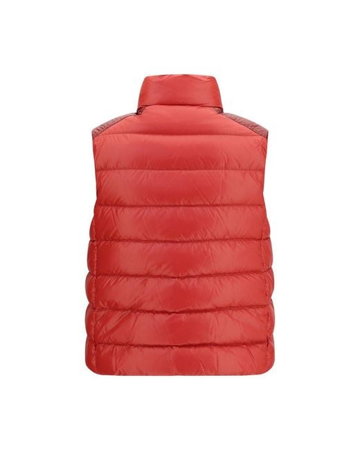 Moncler Red Multicolor Polyamide Sleeveless Jacket