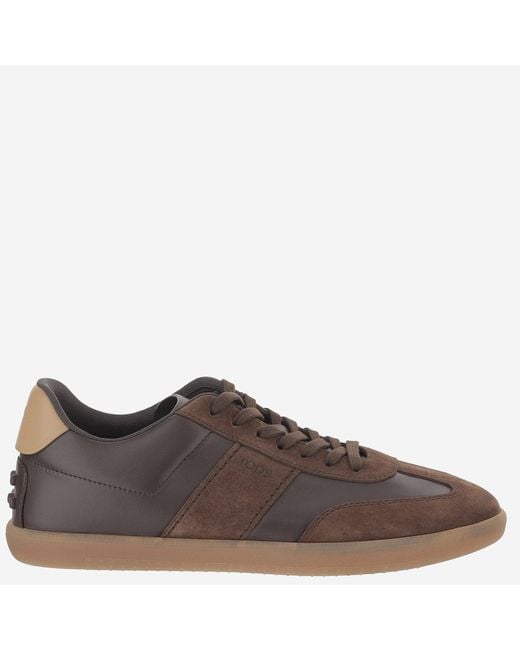 Tod's Brown Leather Sneakers And Suede Trainers for men