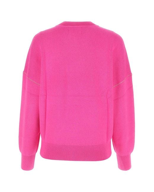 Isabel Marant Pink Fuchsia Stretch Cotton Blend Altee Sweater