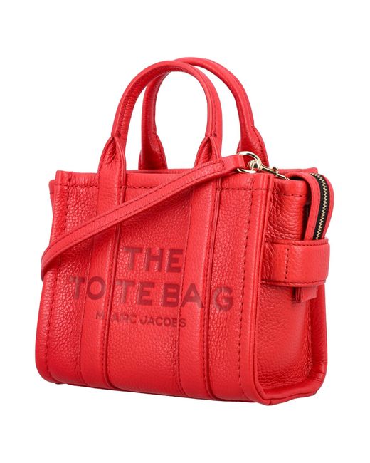 Marc Jacobs Red The Mini Tote Leather Bag