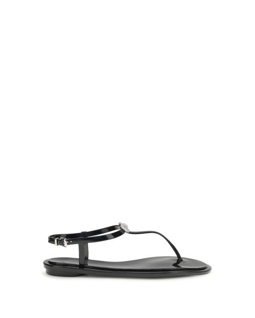Mach & Mach Black Sandals Double Bow Upper: Rubber
