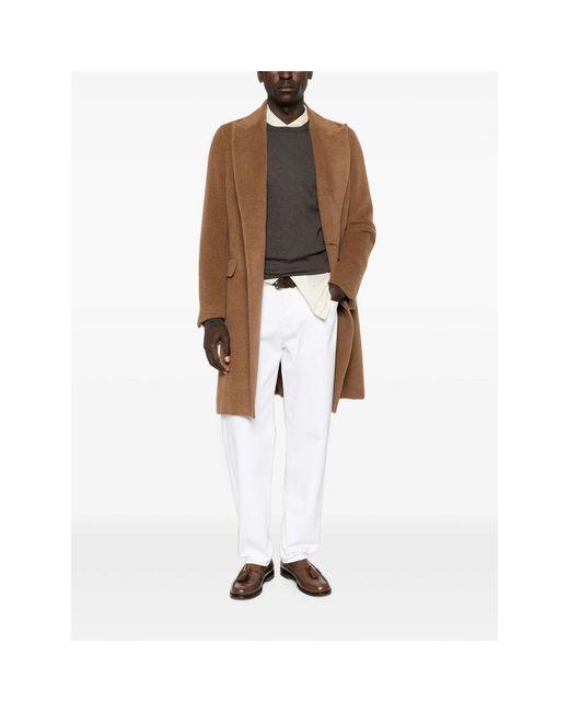 Canali White Button-Fastening Straight-Leg Jeans for men