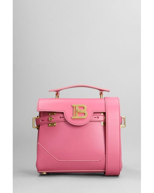 Balmain Bbuzz 23 Hand Bag In Rose-pink Leather | Lyst