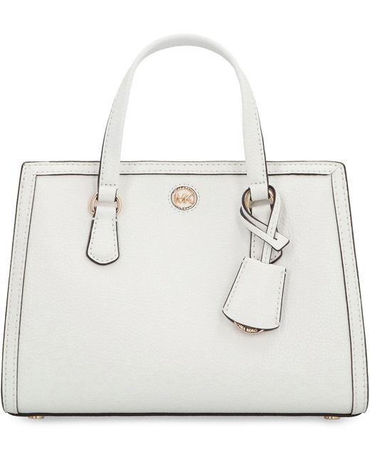 MICHAEL Michael Kors White Chantal Leather Handbag