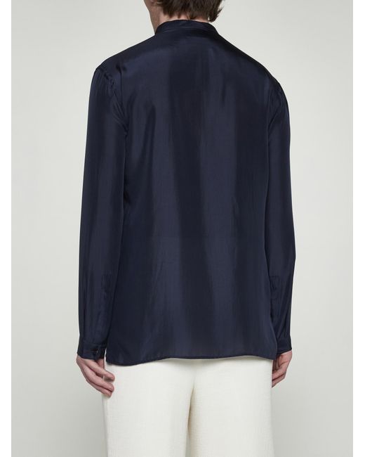 Giorgio Armani Blue Silk Shirt for men