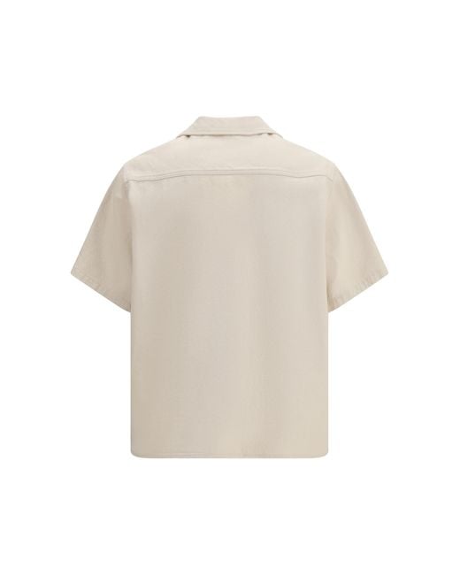 Valentino White Signature Vlogo Bowling Shirt Cotton for men