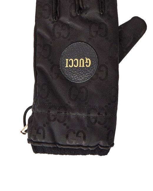 Gucci Black Gg Monogram Logo Gloves Accessories for men