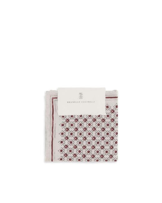 Brunello Cucinelli White Silk Scarf for men