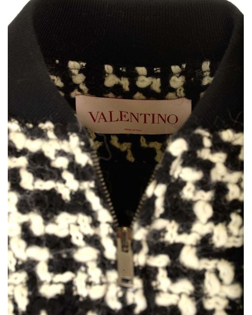 Valentino Black Wool Tweed Bomber for men