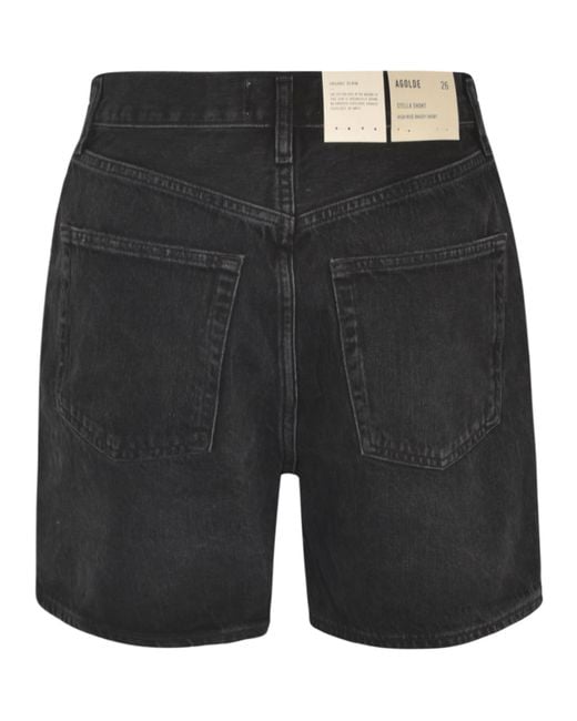 Agolde Black Stella Organic-Cotton Shorts