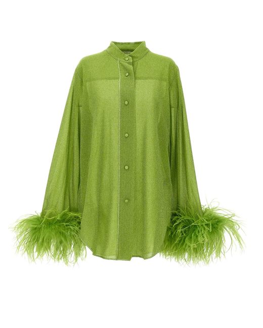 Oseree Green 'Lumiere Plumage' Shirt