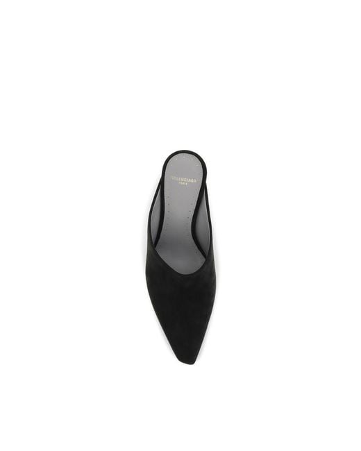Balenciaga Black Suede Leather Mules