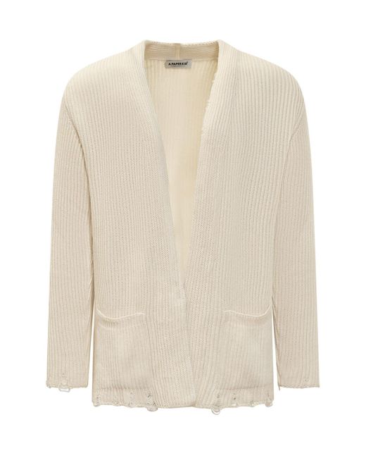 A PAPER KID White Sweater Cardigan for men