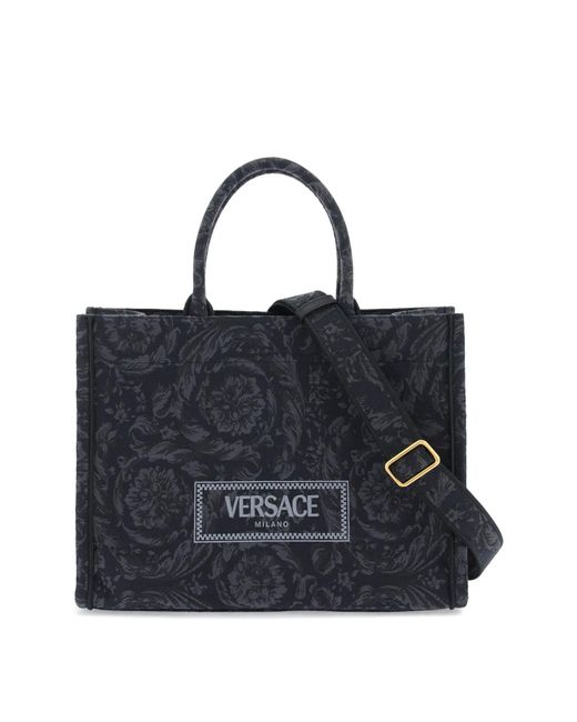 Versace Black Athena Barocco Tote Bag for men