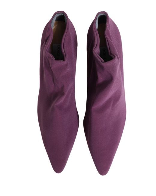 Dolce & Gabbana Purple Shoes Suede Ankle Boots
