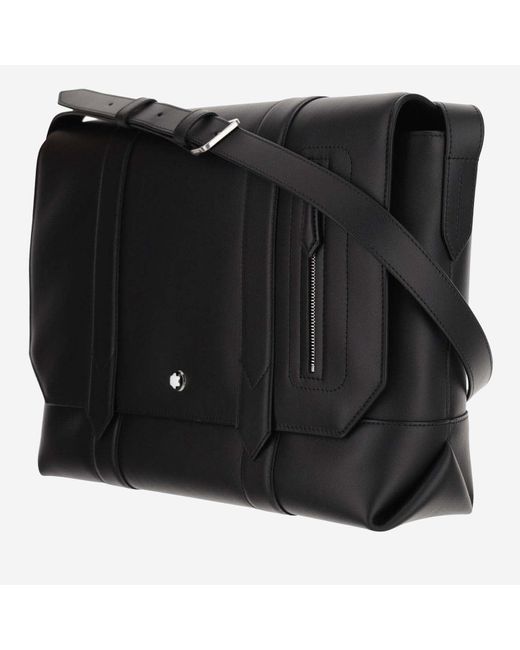 Montblanc Black Messenger Bag Medium Meisterstück Selection Soft for men