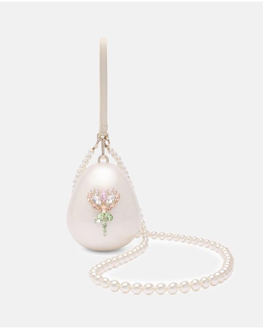 Simone Rocha White Micro Egg Bag Pearl Crossbody