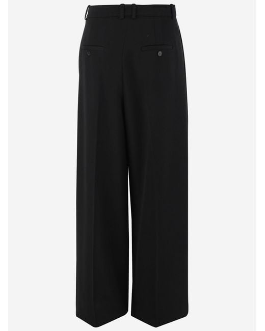 Saint Laurent Black Trousers High-Waisted Wide Leg Wool