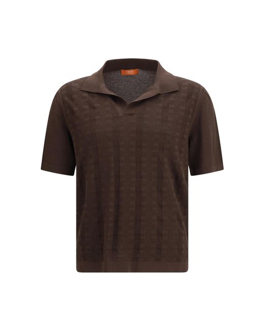 Cruna Black Knit V-Neck T-Shirt Levanti Cotton Polo Shirts for men