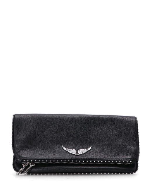 Zadig & Voltaire Black Stud-Embellished Chain-Linked Shoulder Bag