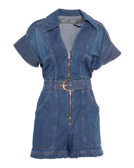 Elisabetta Franchi Blue Short Denim Jumpsuit